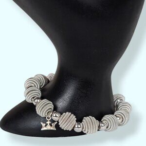 V. Crown Trifari Coil Wrapped Beaded Stretch Bracelet